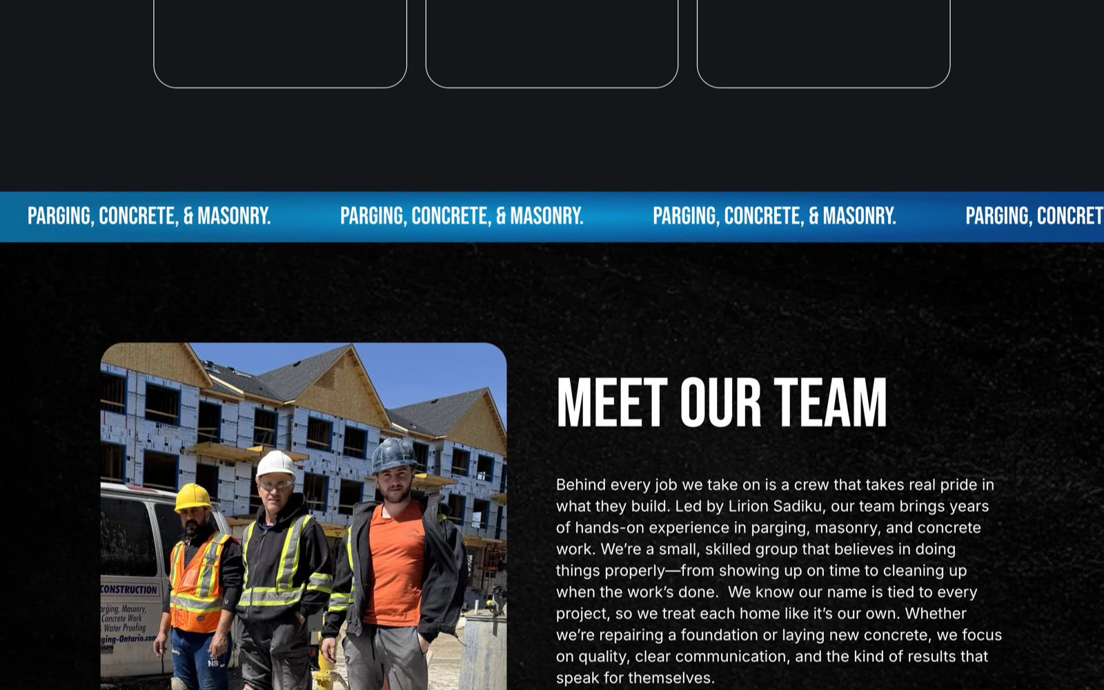 Sadiku Construction, interface detail