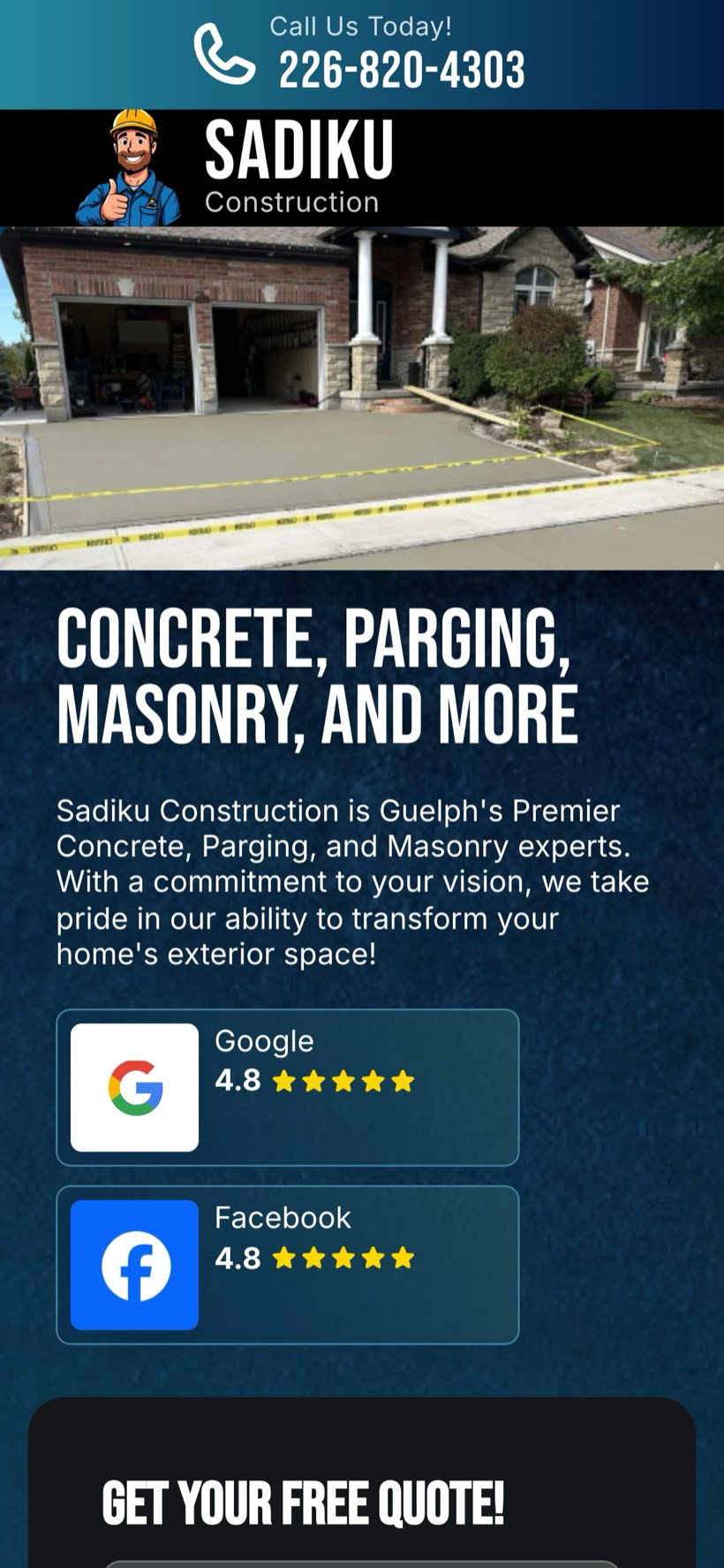 Sadiku Construction on mobile