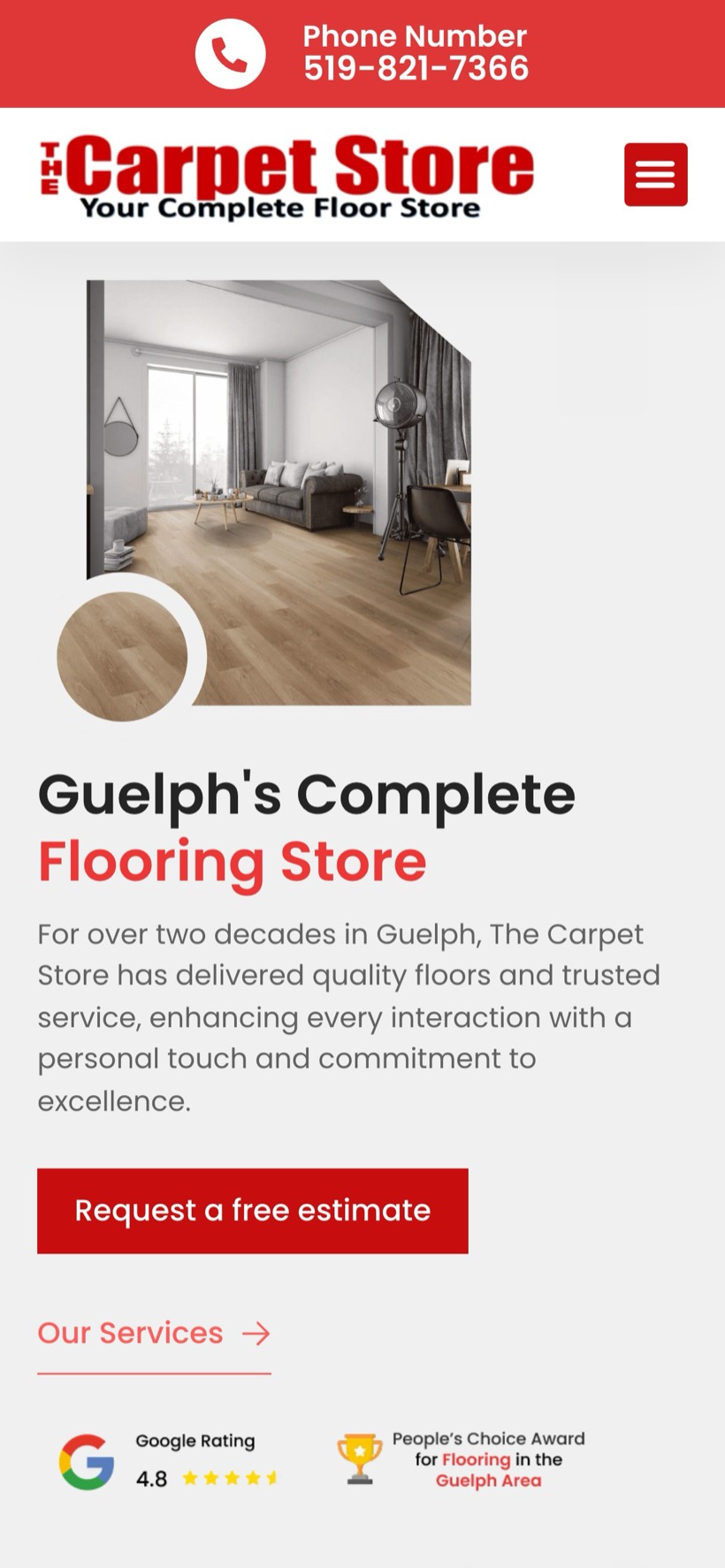 The Carpet Store on mobile